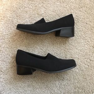 Black loafer clogs